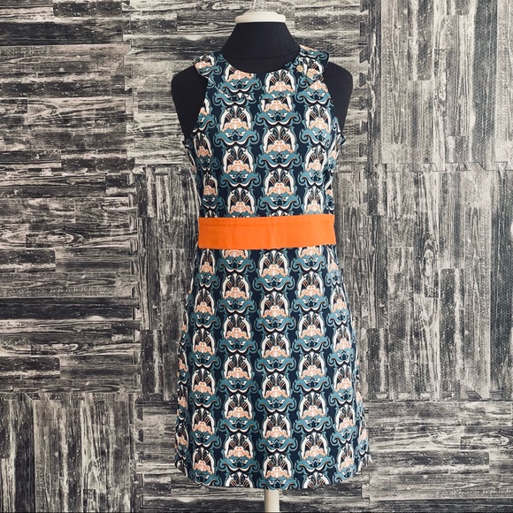 Tracy Negoshian Mulit-color Graphic Short Sleeveless Pattern Dress Size medium - Picture 8 of 14